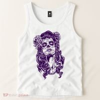 Day Of The Dead Illustration Skeleton Tank Top thumb 2