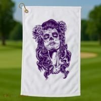 Day Of The Dead Illustration Skeleton Golf Towel thumb 1