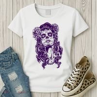 Day Of The Dead Illustration Skeleton Women's T-Shirt thumb 3