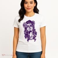 Day Of The Dead Illustration Skeleton Women's T-Shirt thumb 4
