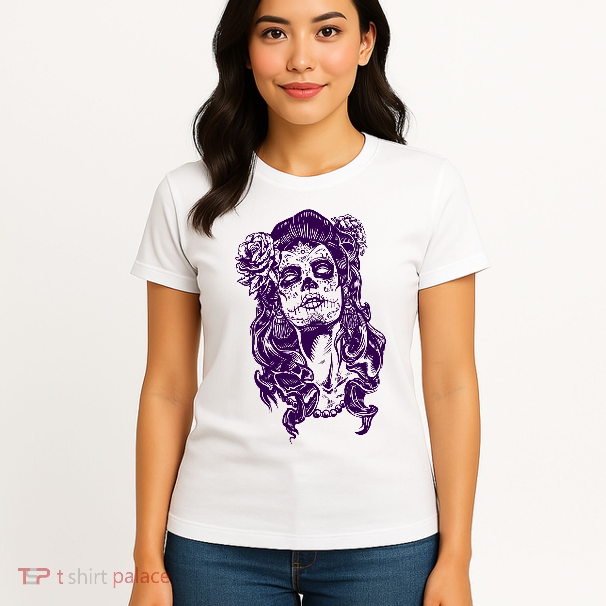 Day Of The Dead Illustration Skeleton Women's T-Shirt