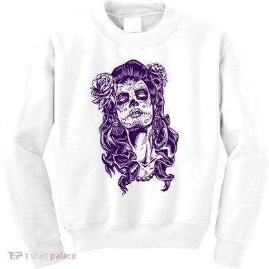 Day Of The Dead Illustration Skeleton Kids Sweatshirt