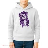 Day Of The Dead Illustration Skeleton Kids Hoodie thumb 4