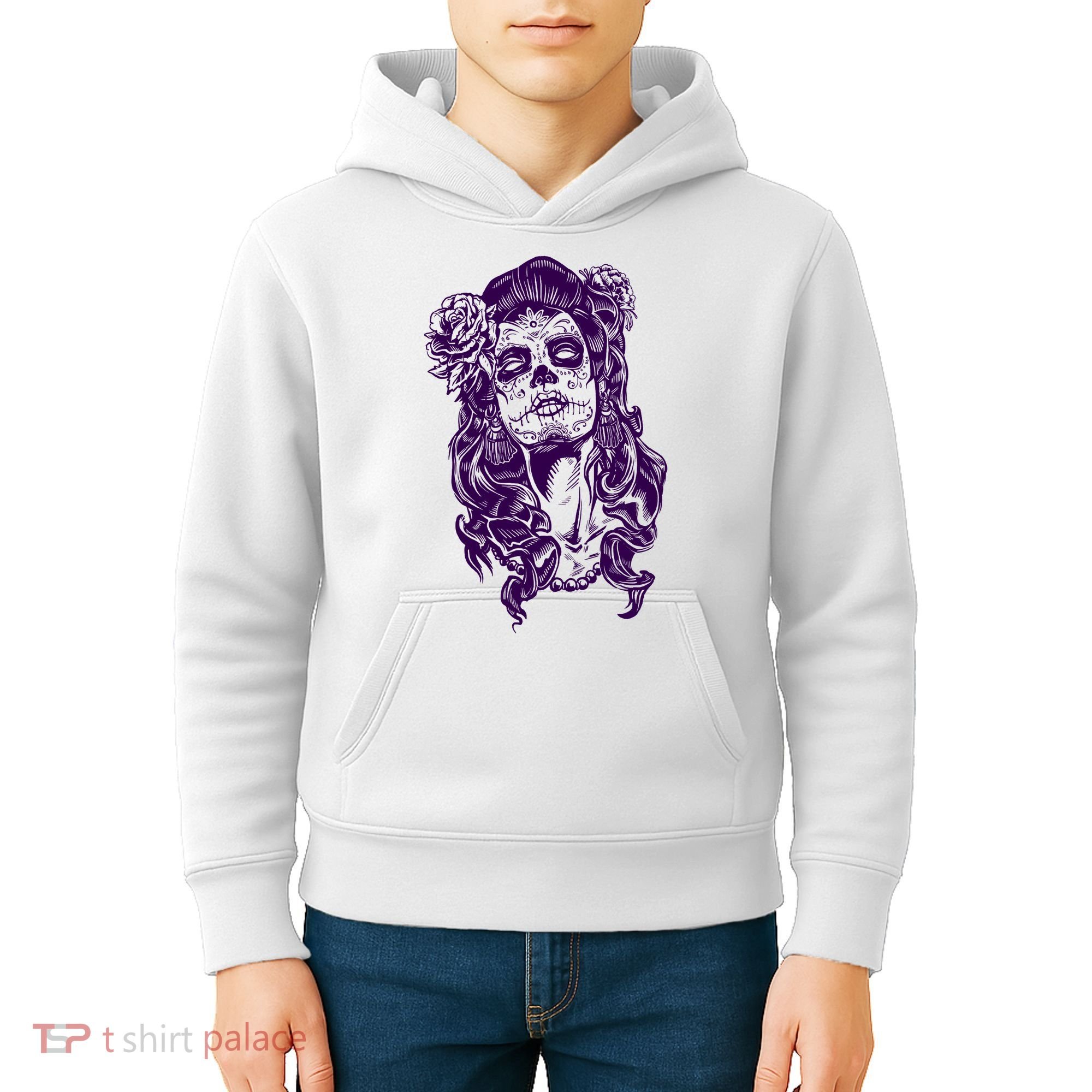 Day Of The Dead Illustration Skeleton Kids Hoodie