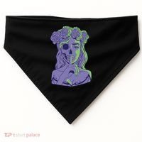Scary Girl Skeleton Floral USA-Made Doggie Bandana thumb 0