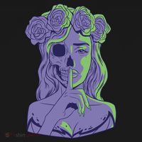 Scary Girl Skeleton Floral Sweatshirt thumb 3