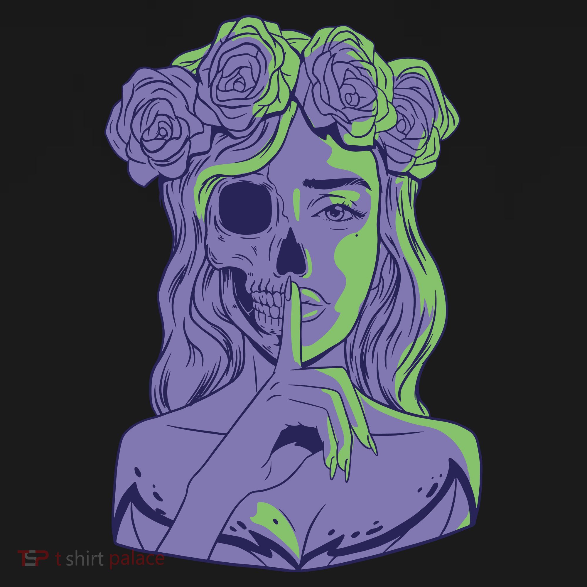 Scary Girl Skeleton Floral Sweatshirt