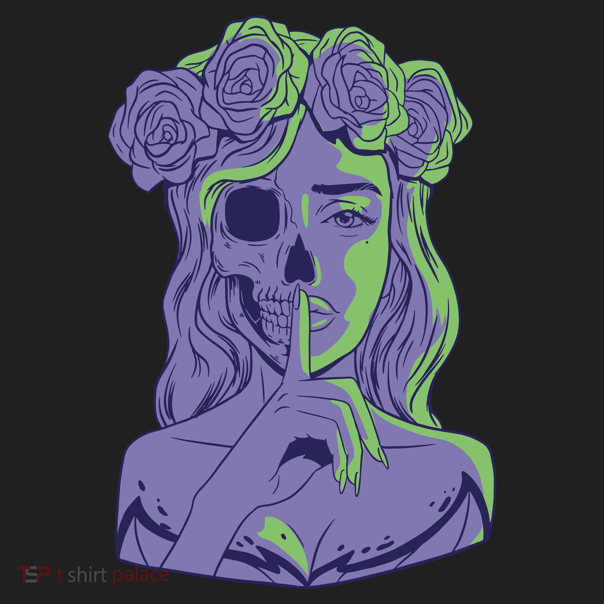 Scary Girl Skeleton Floral Beanie