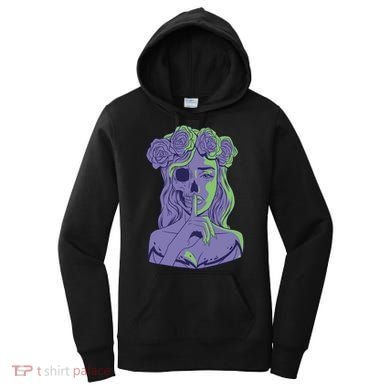 Scary Girl Skeleton Floral Women's Hoodie