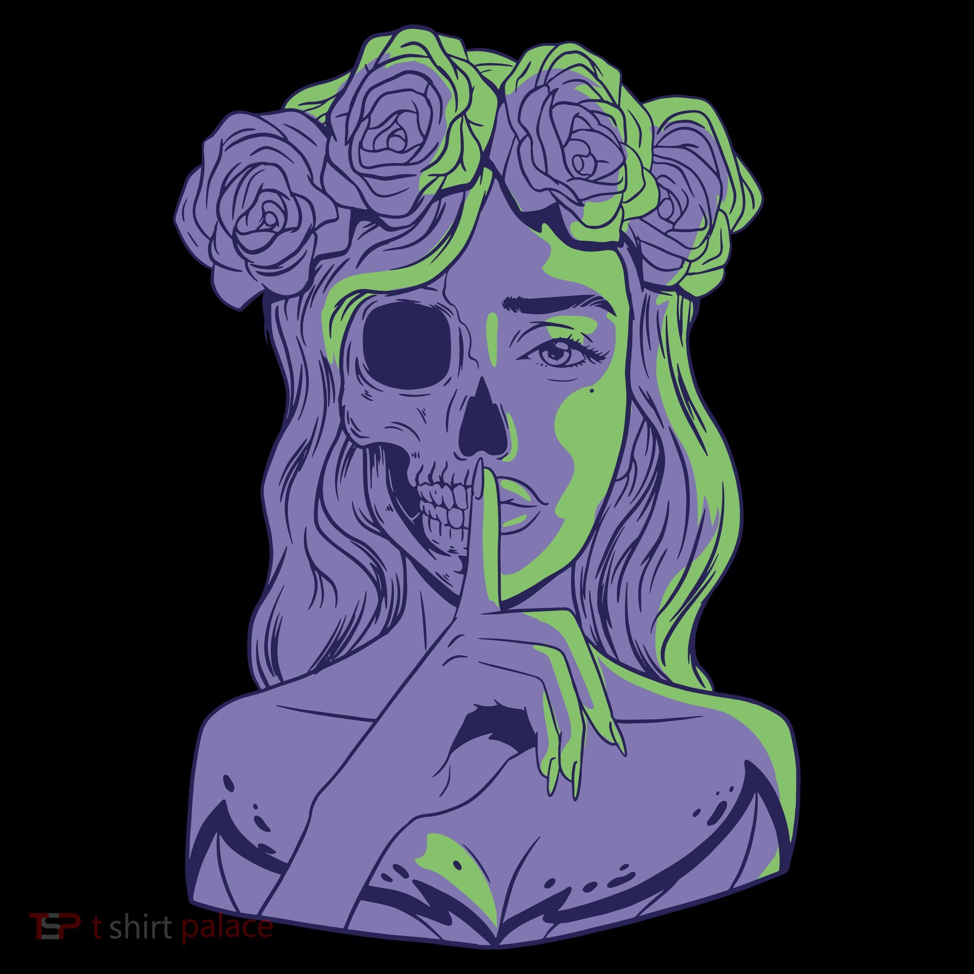 Scary Girl Skeleton Floral Women's Hoodie