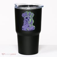 Scary Girl Skeleton Floral Tumbler thumb 0