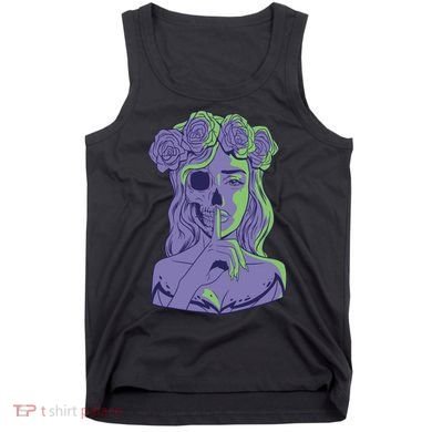 Scary Girl Skeleton Floral Tank Top