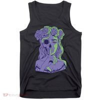 Scary Girl Skeleton Floral Tank Top thumb 0