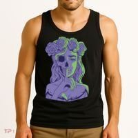 Scary Girl Skeleton Floral Tank Top thumb 3