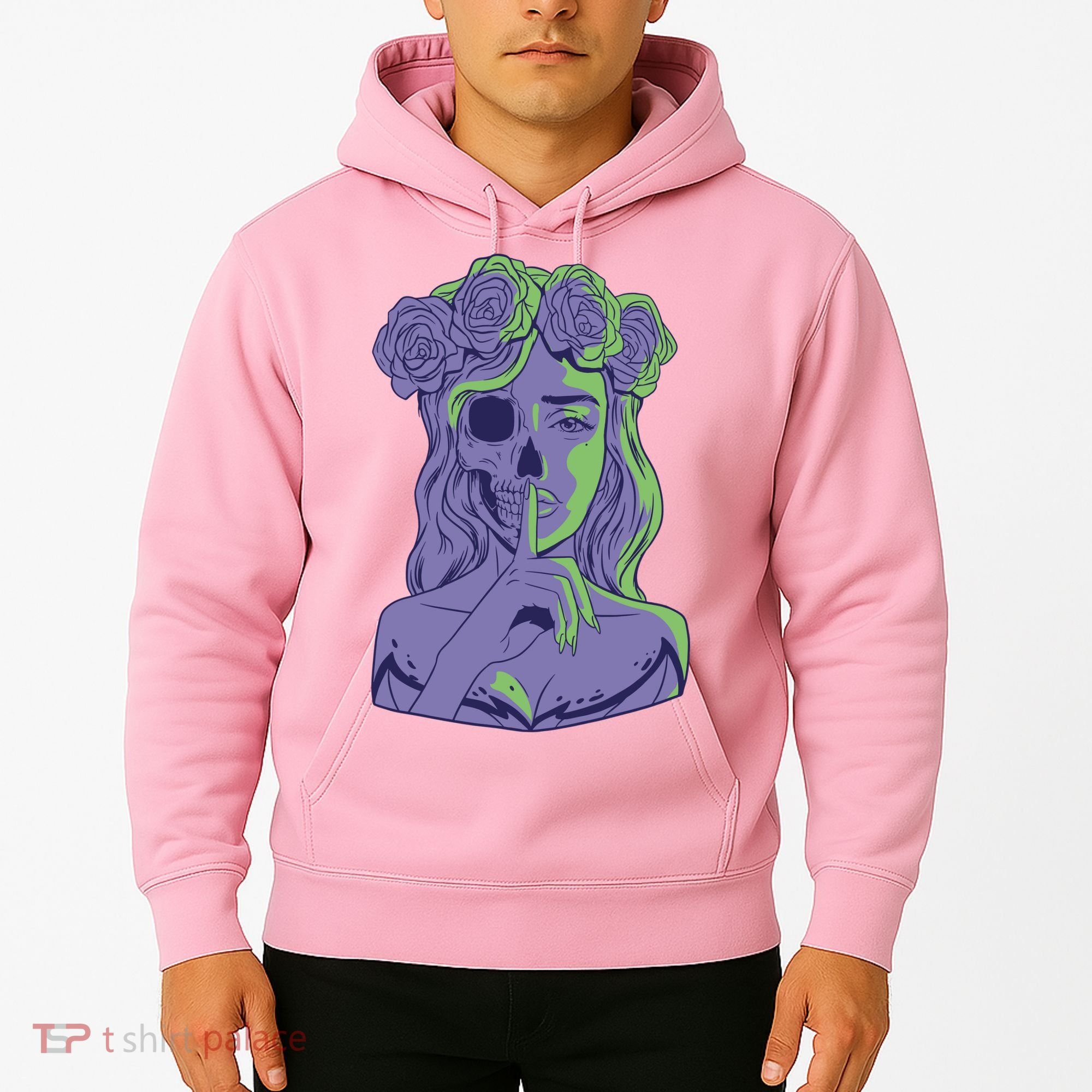 Scary Girl Skeleton Floral Hoodie