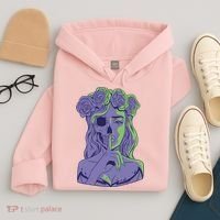 Scary Girl Skeleton Floral Hoodie thumb 4