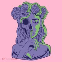 Scary Girl Skeleton Floral Hoodie thumb 7