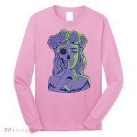 Scary Girl Skeleton Floral Long Sleeve Shirt thumb 0