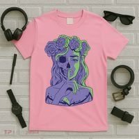 Scary Girl Skeleton Floral T-Shirt thumb 5