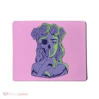 Scary Girl Skeleton Floral Mousepad thumb 0