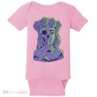 Scary Girl Skeleton Floral Baby Bodysuit thumb 0