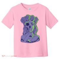 Scary Girl Skeleton Floral Toddler T-Shirt thumb 0