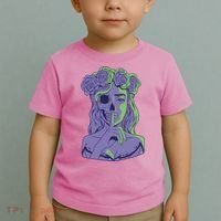 Scary Girl Skeleton Floral Toddler T-Shirt thumb 2