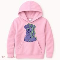 Scary Girl Skeleton Floral Kids Hoodie thumb 0