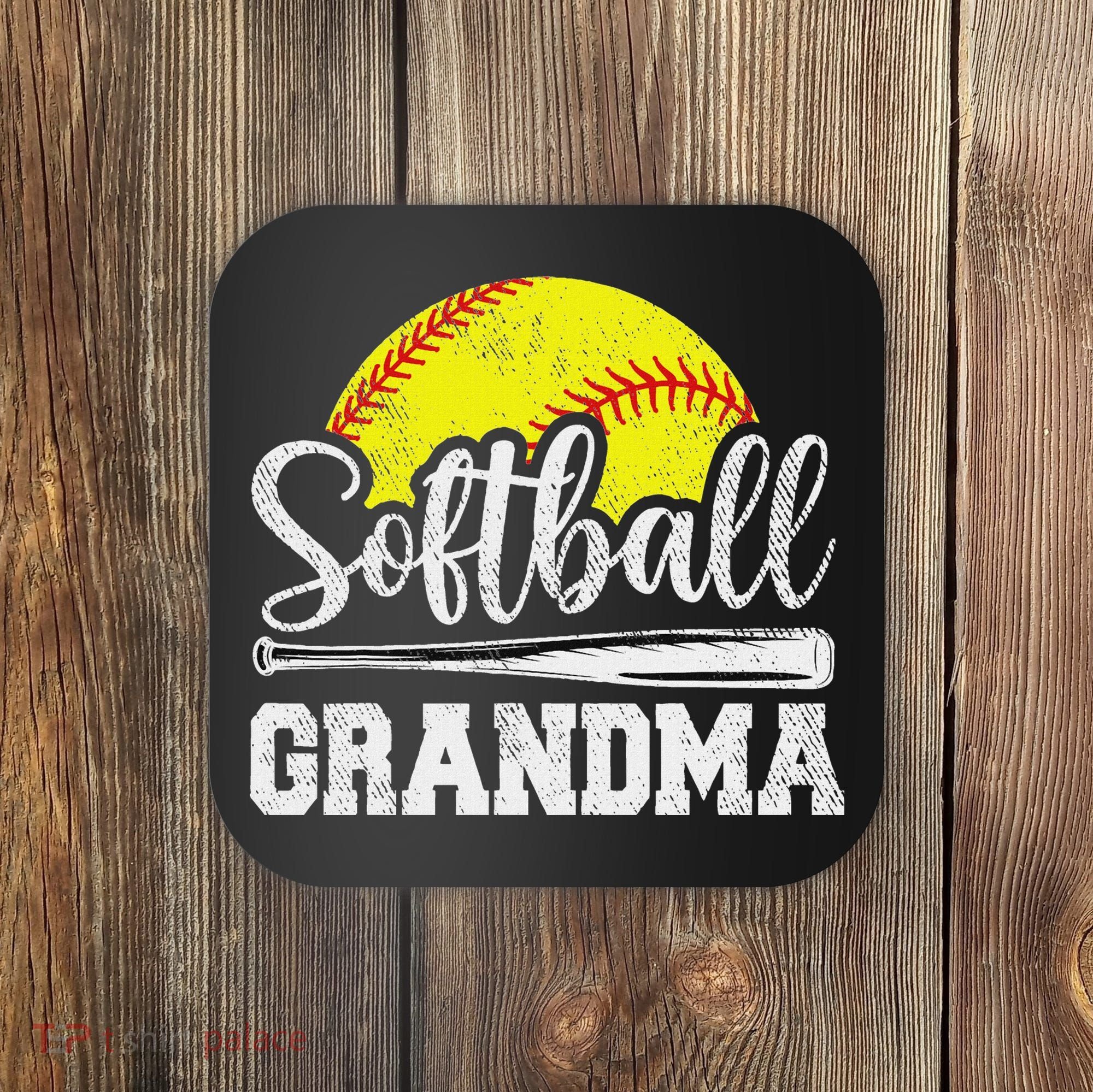 Softball Grandma Softball Player Game Day MotherS Day Gift Coaster