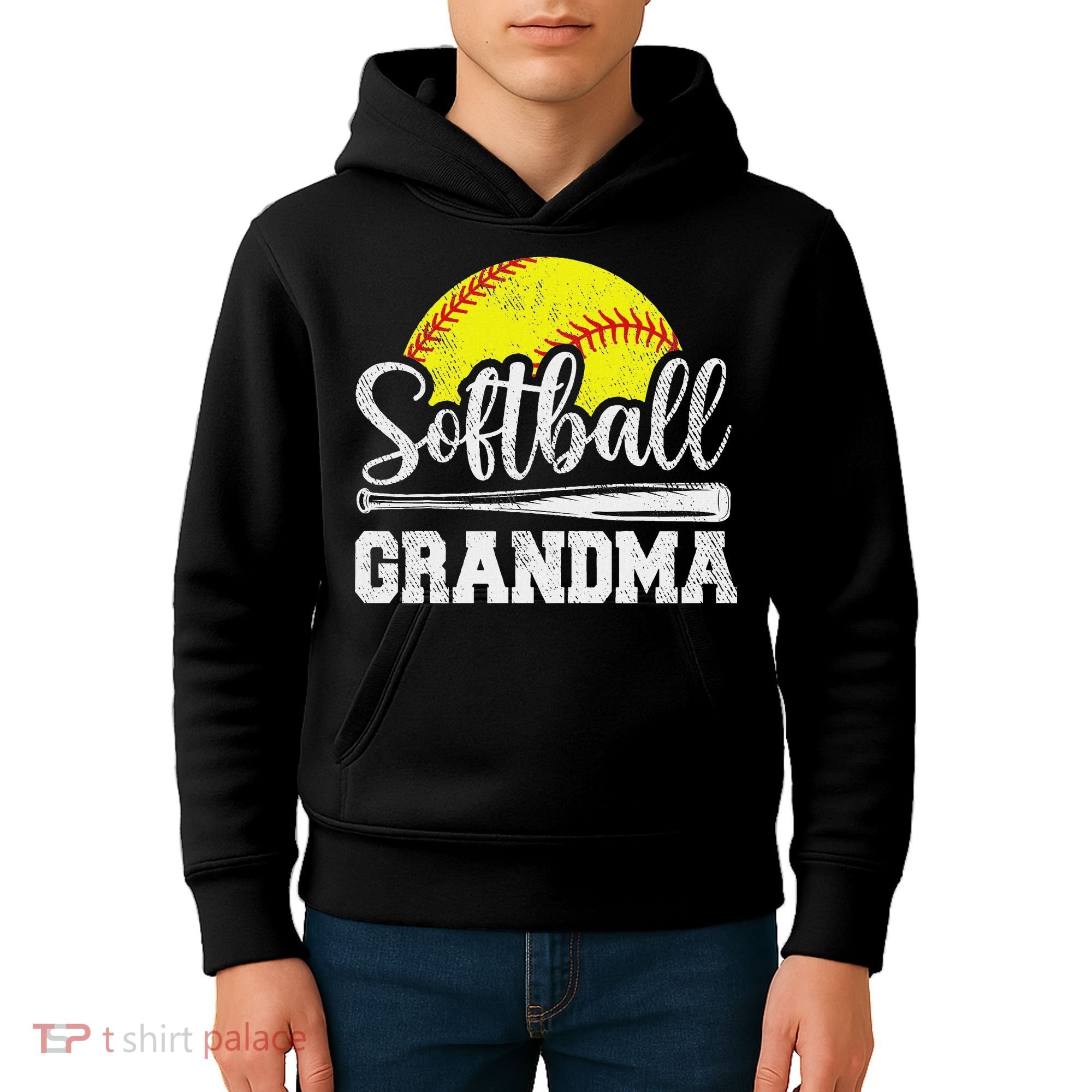 Softball Grandma Softball Player Game Day MotherS Day Gift Kids Hoodie