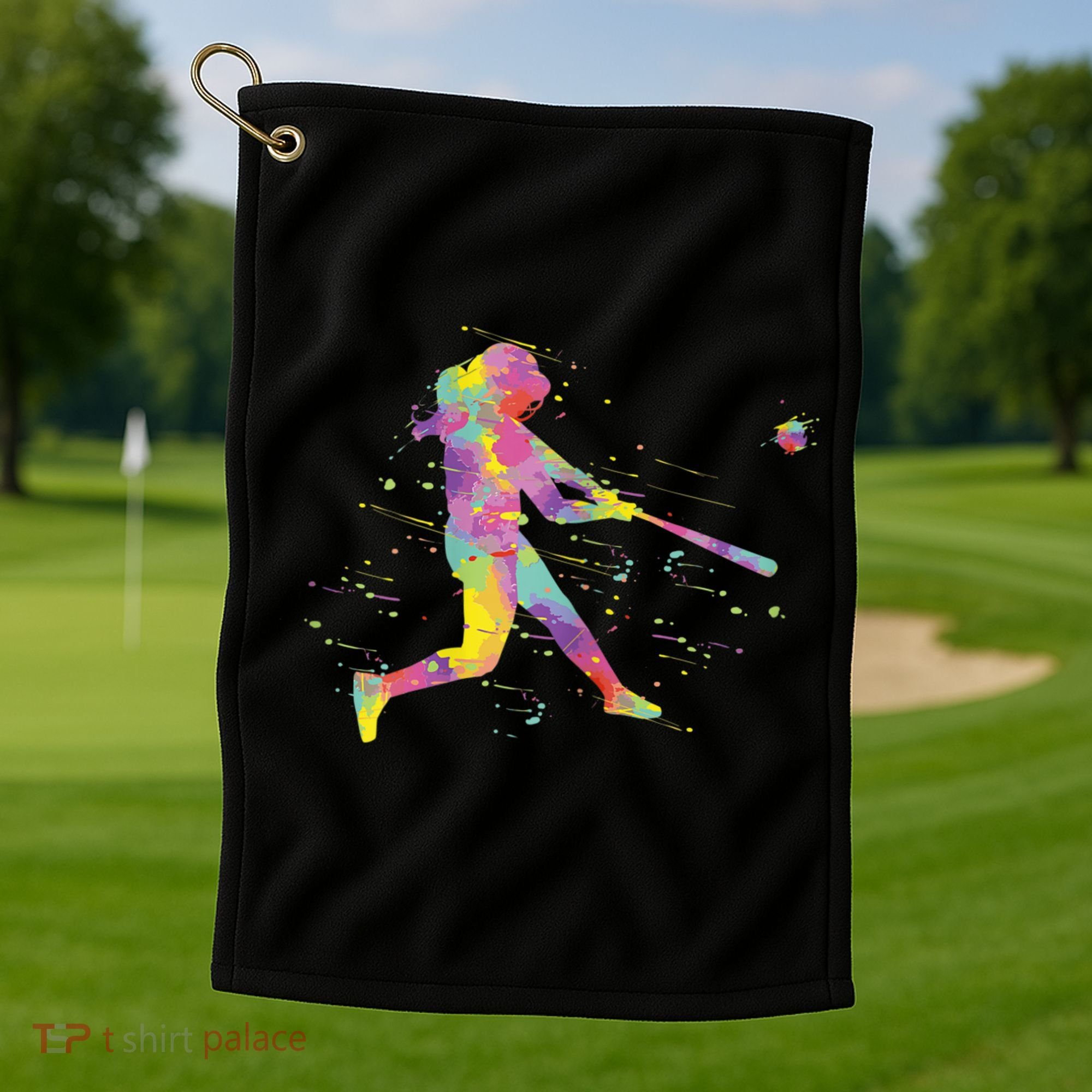 Softball Girl Golf Towel