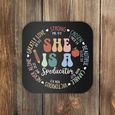 Speducator God Says Bible Verse Christian Back To School Coaster