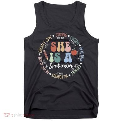 Speducator God Says Bible Verse Christian Back To School Tank Top