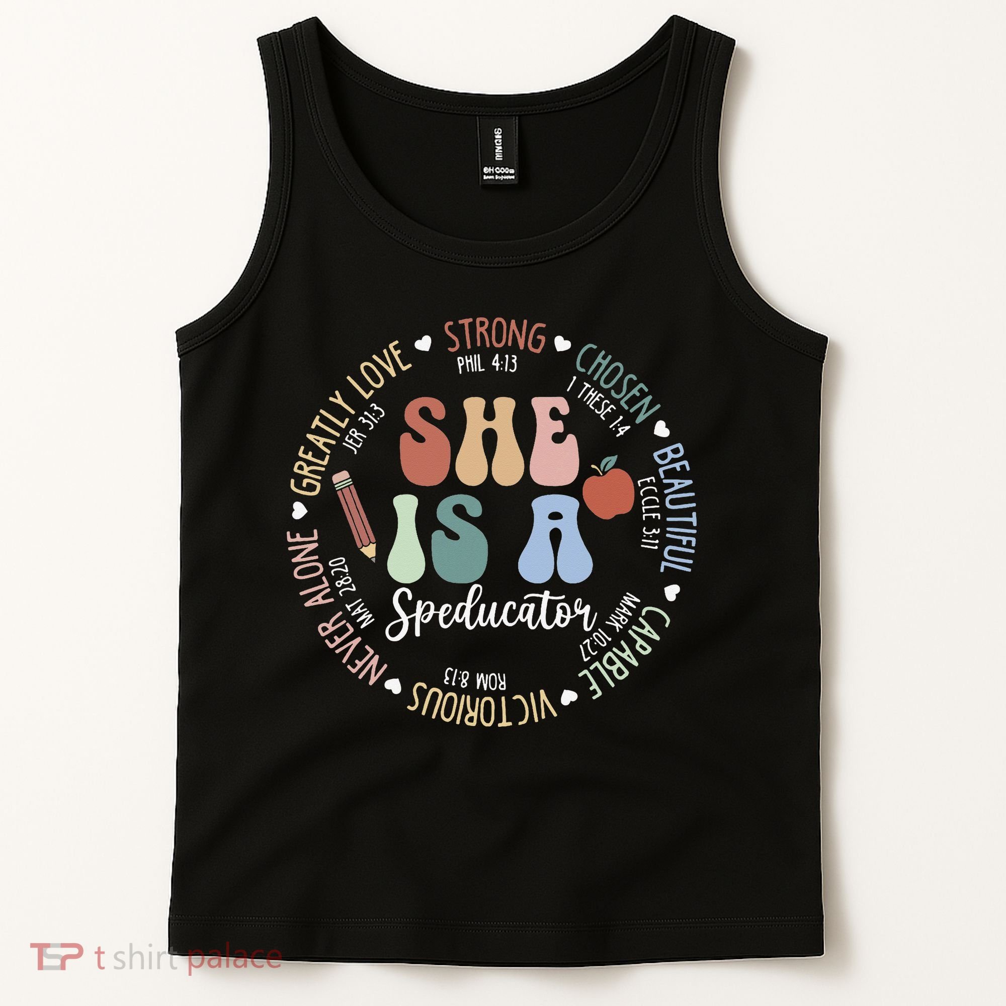 Speducator God Says Bible Verse Christian Back To School Tank Top