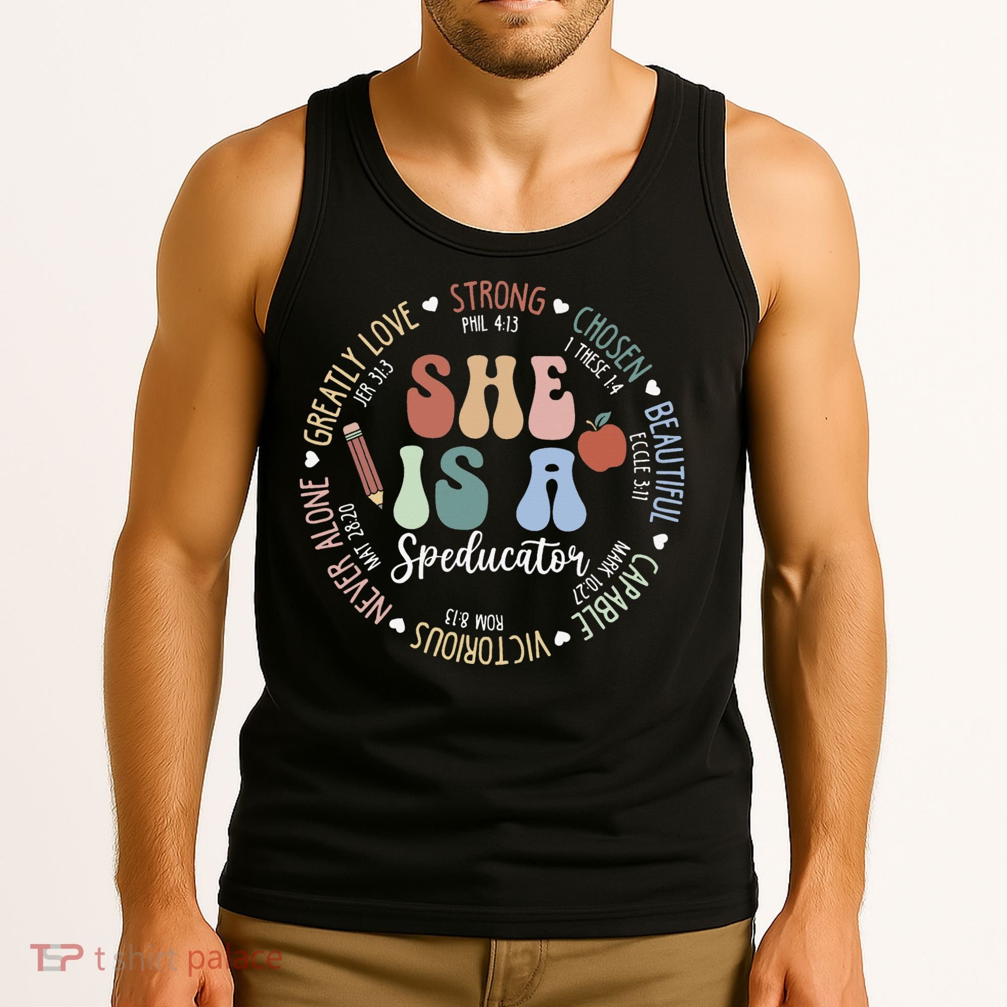 Speducator God Says Bible Verse Christian Back To School Tank Top