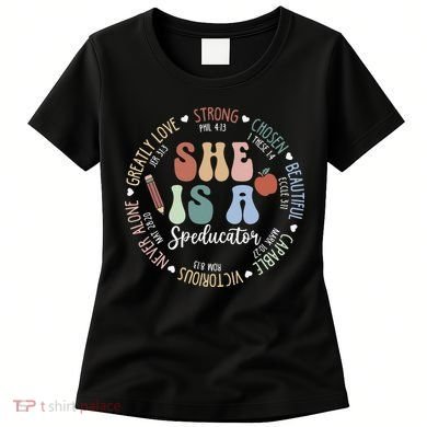 Speducator God Says Bible Verse Christian Back To School Women's T-Shirt