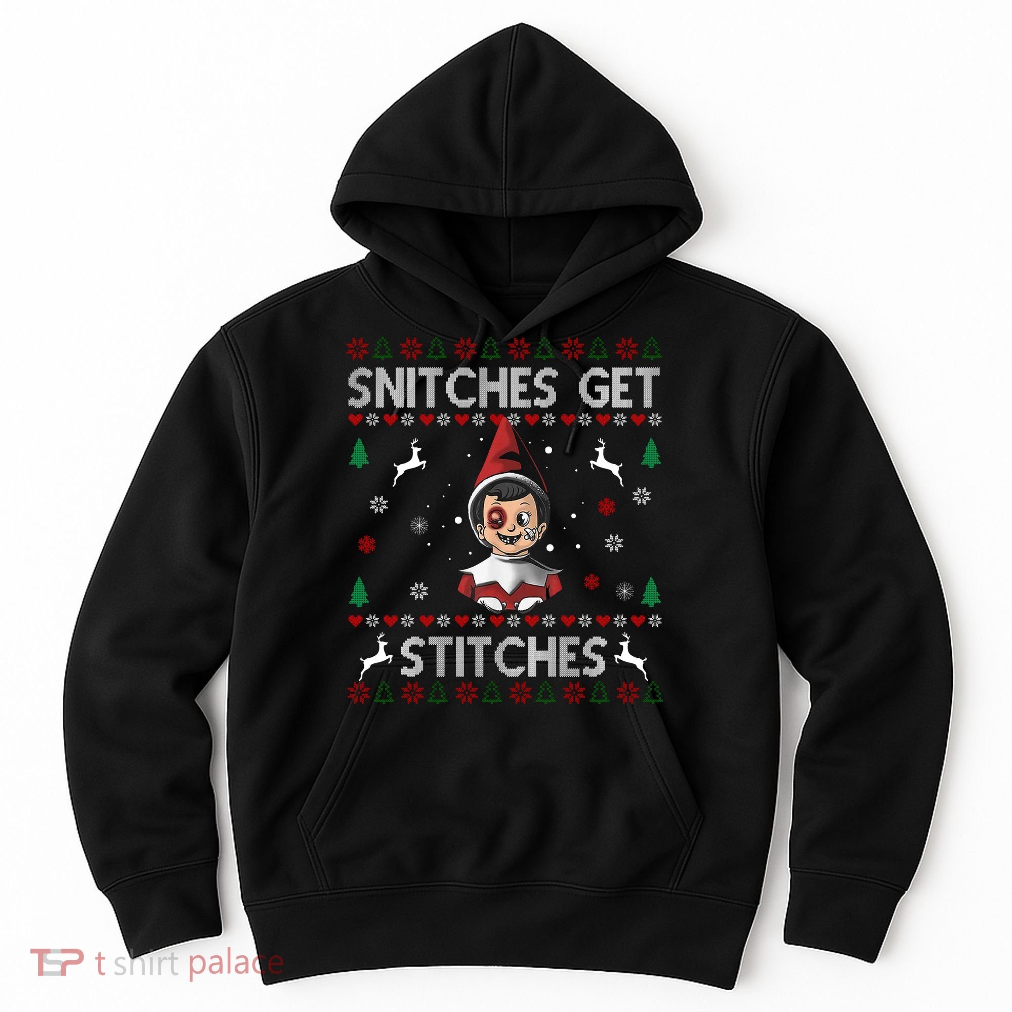 Snitches Get Stitches Ugly Christmas Sweater Hoodie