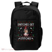 Snitches Get Stitches Ugly Christmas Sweater Backpack thumb 0