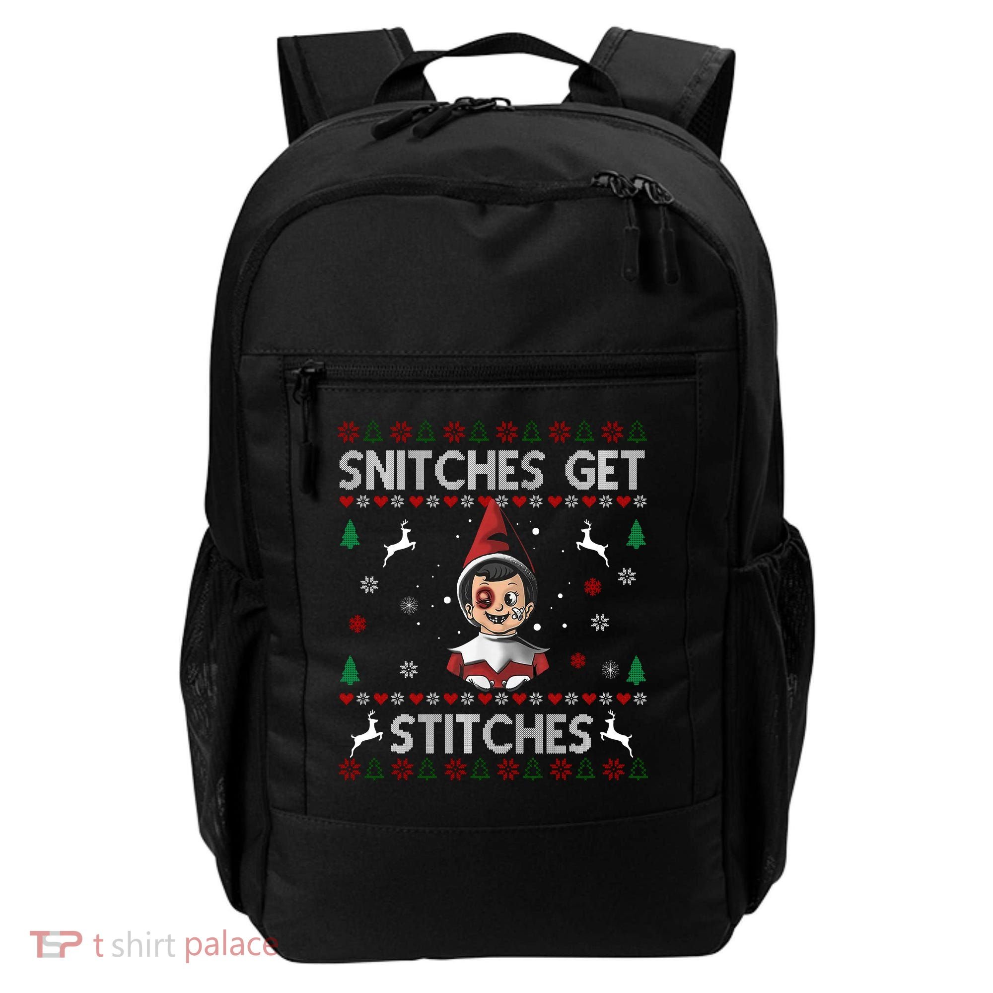 Snitches Get Stitches Ugly Christmas Sweater Backpack