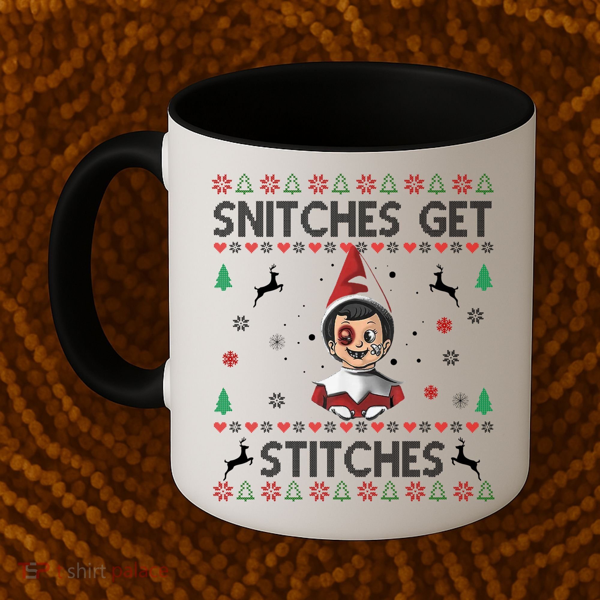 Snitches Get Stitches Ugly Christmas Sweater Coffee Mug