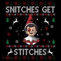 Snitches Get Stitches Ugly Christmas Sweater Women's Hoodie thumb 2