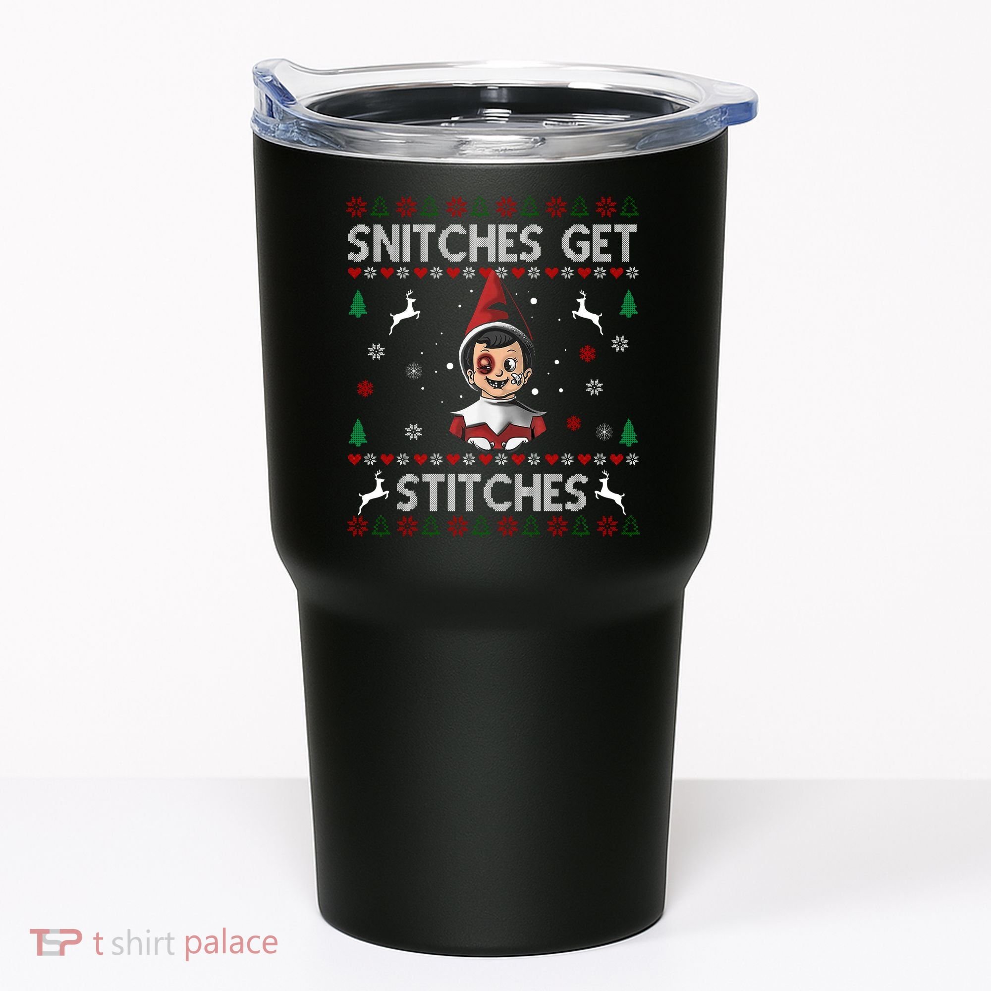 Snitches Get Stitches Ugly Christmas Sweater Tumbler