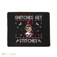 Snitches Get Stitches Ugly Christmas Sweater Mousepad thumb 0
