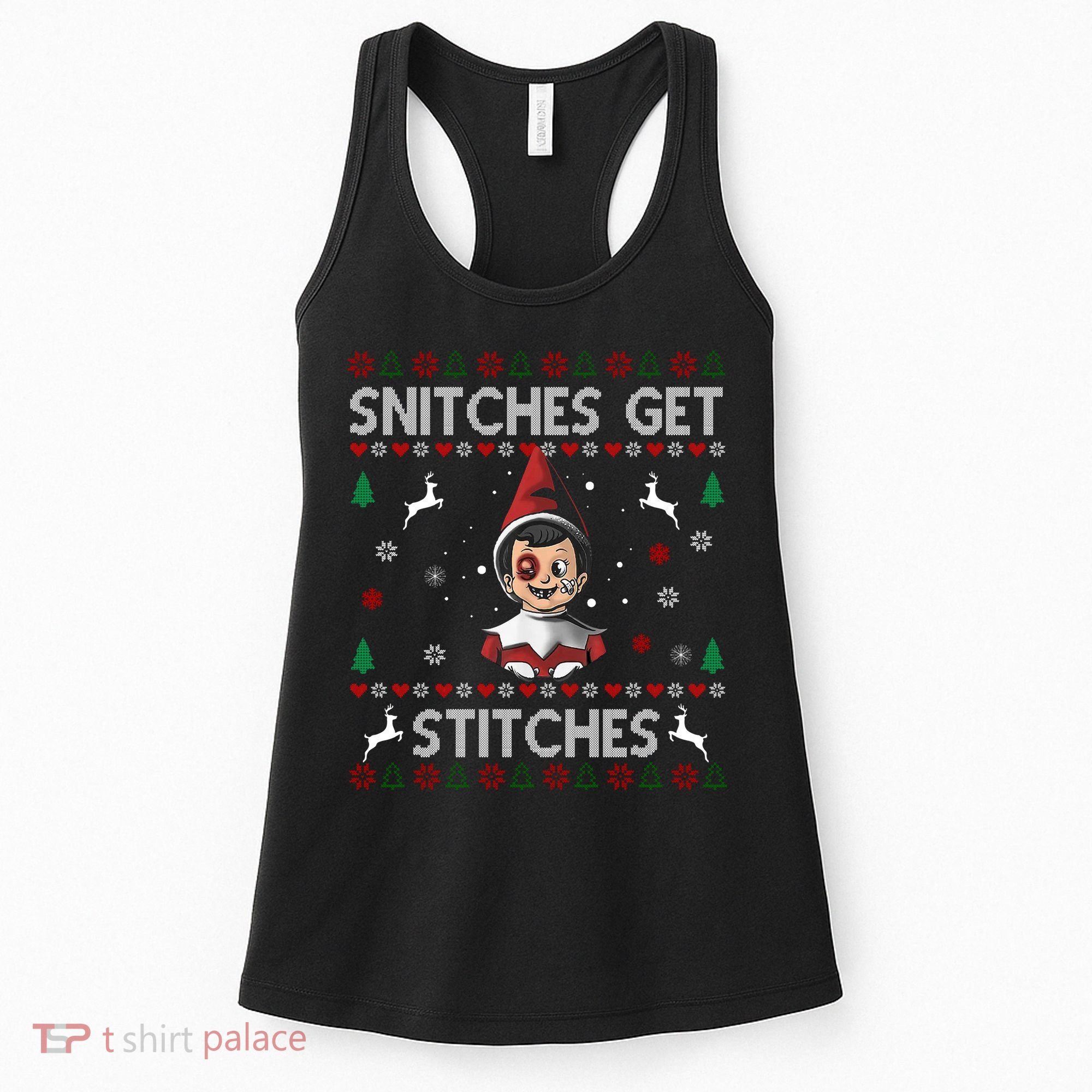 Snitches Get Stitches Ugly Christmas Sweater Women's Tank Top