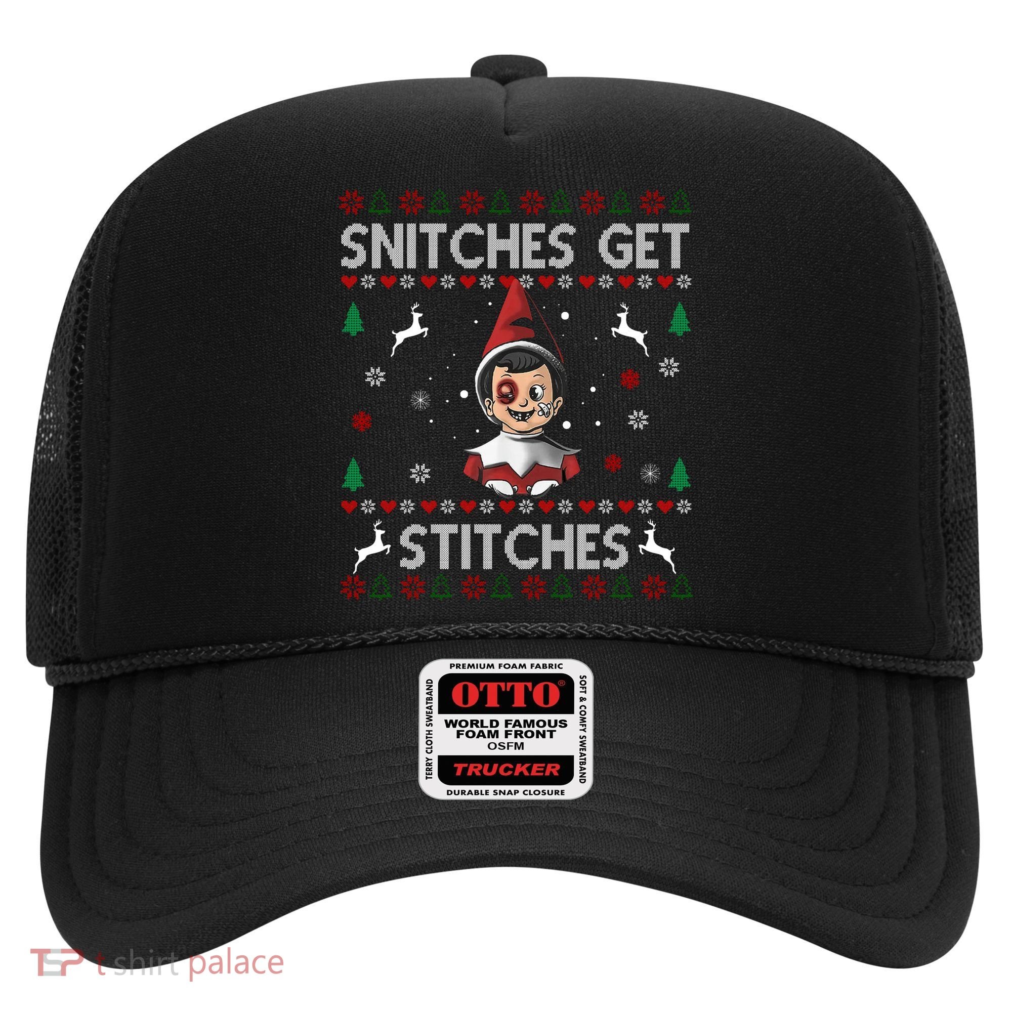Snitches Get Stitches Ugly Christmas Sweater Hat