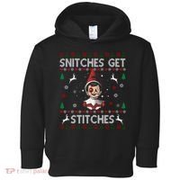 Snitches Get Stitches Ugly Christmas Sweater Toddler Hoodie thumb 0