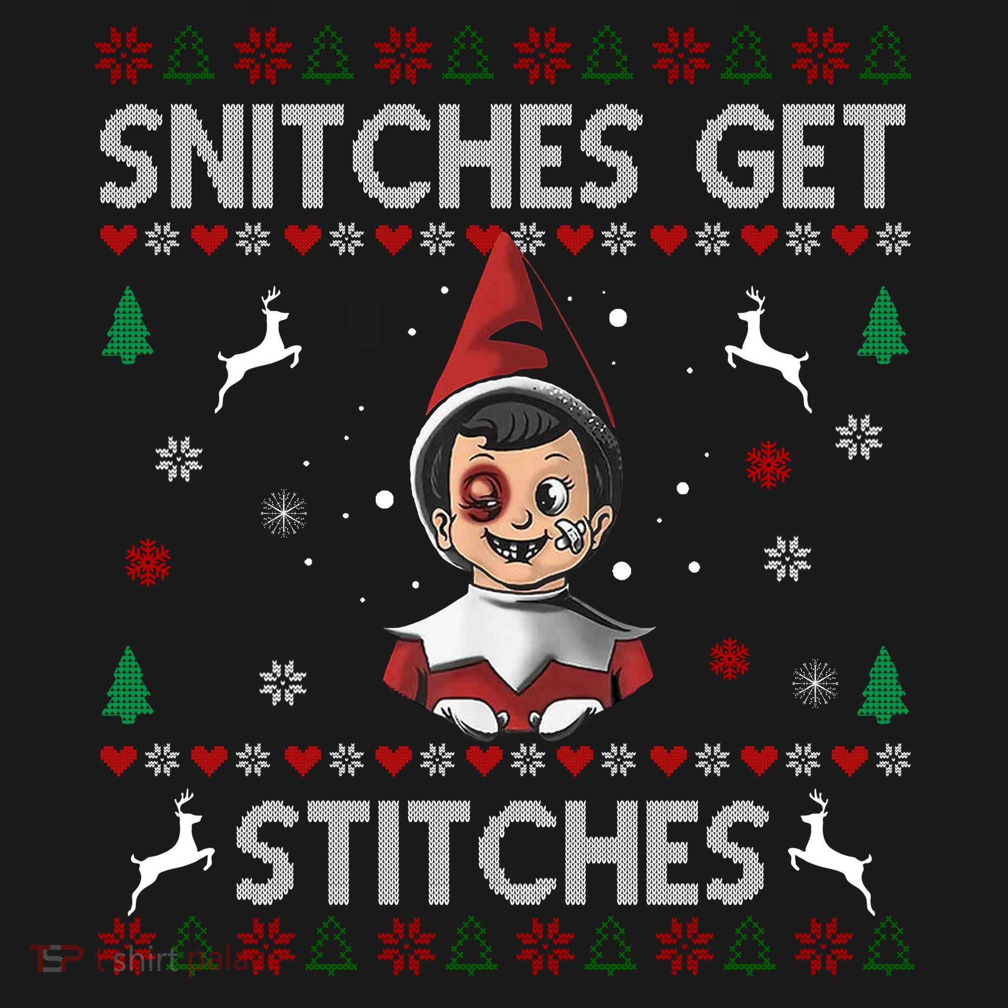 Snitches Get Stitches Ugly Christmas Sweater Kids Sweatshirt