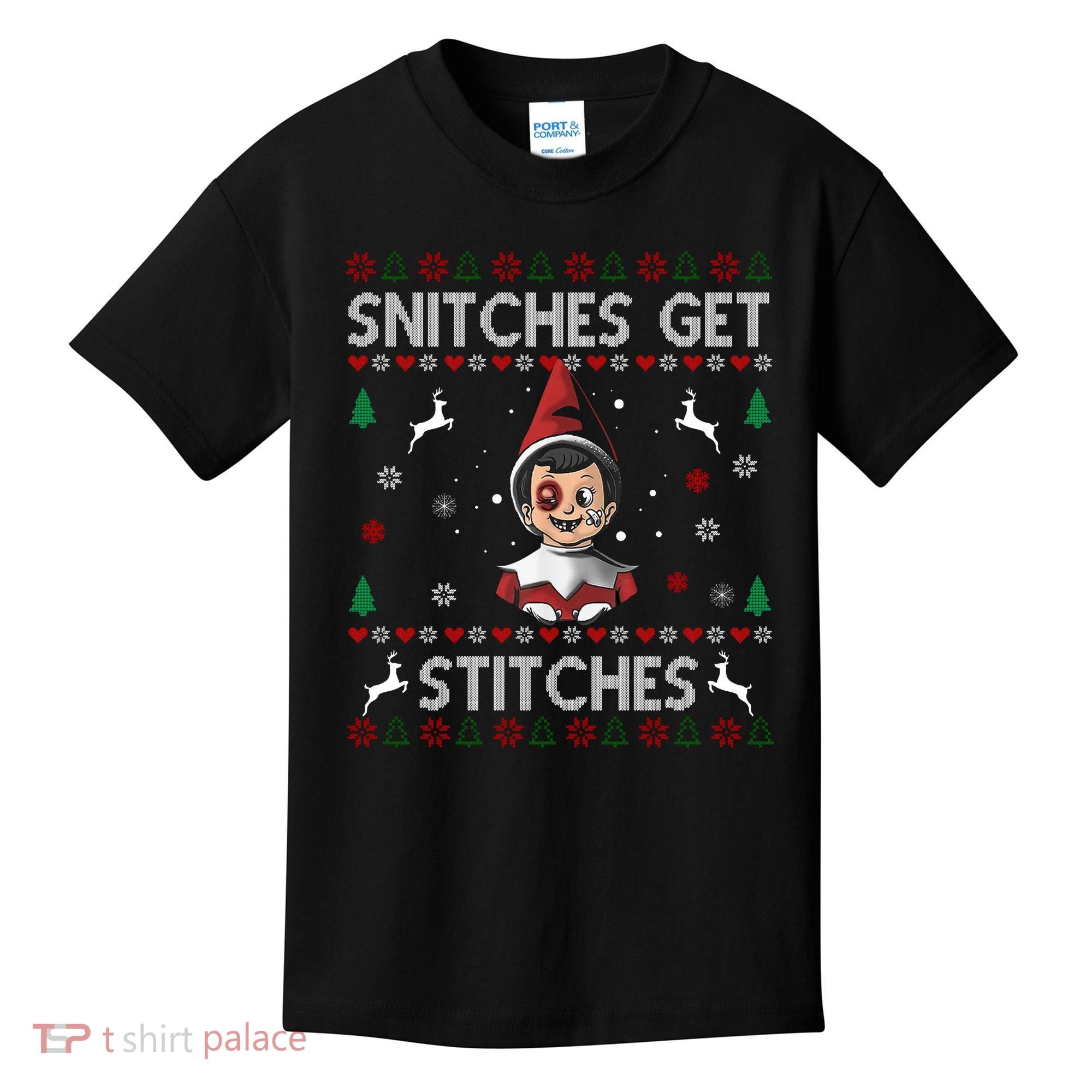 Snitches Get Stitches Ugly Christmas Sweater Kids T-Shirt