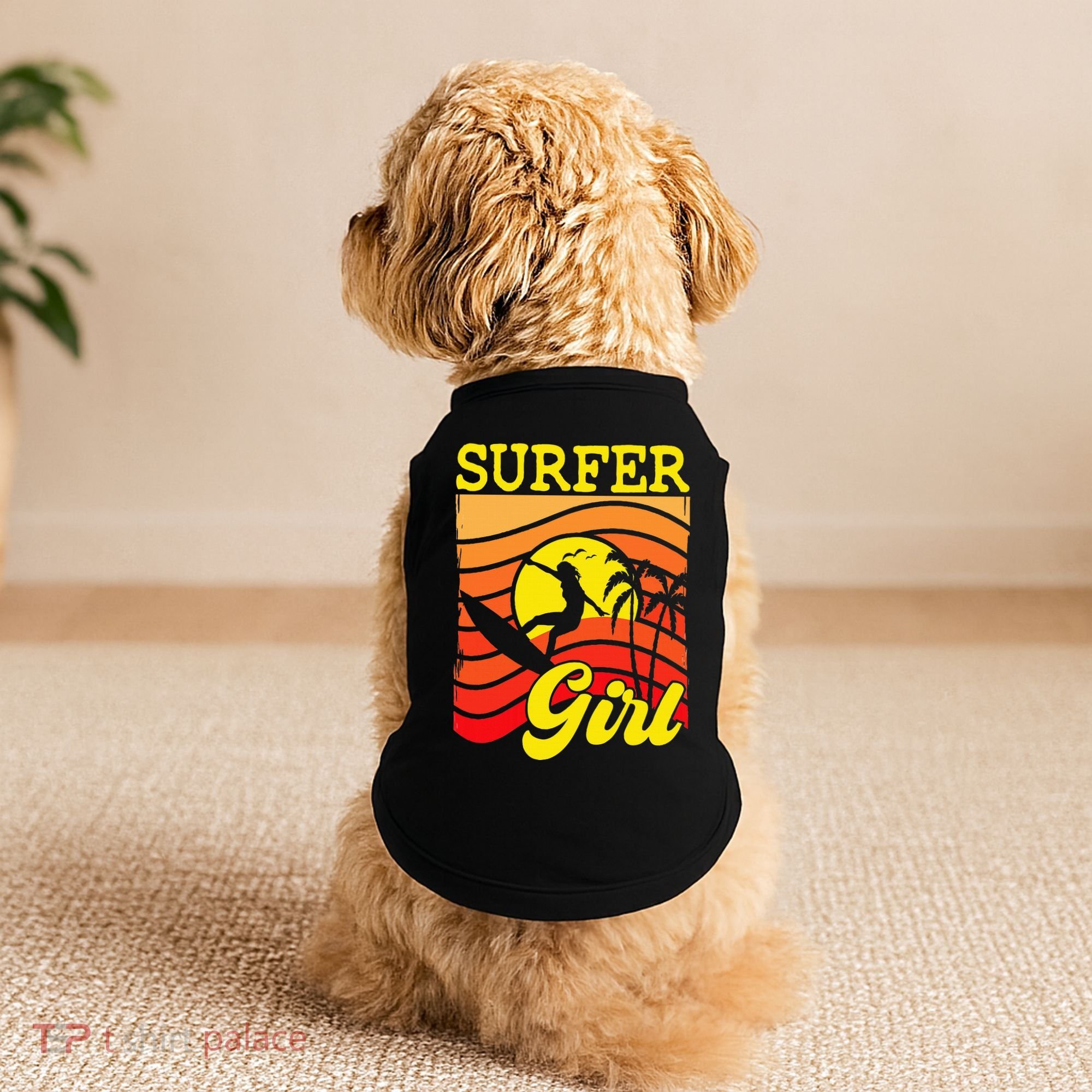 Surfer Girl Surfboarding Surf Lover Surfboard Doggie Tank
