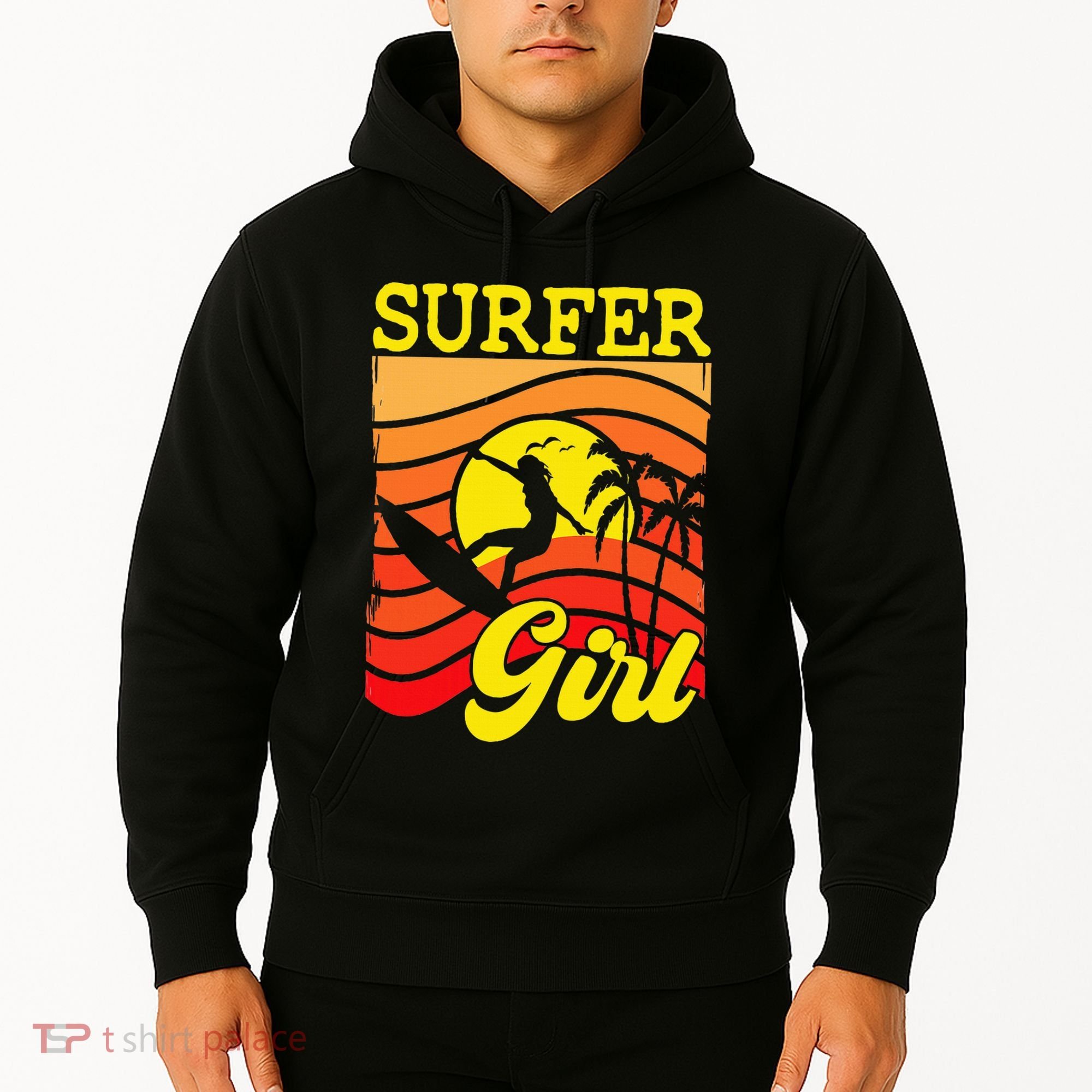 Surfer Girl Surfboarding Surf Lover Surfboard Hoodie